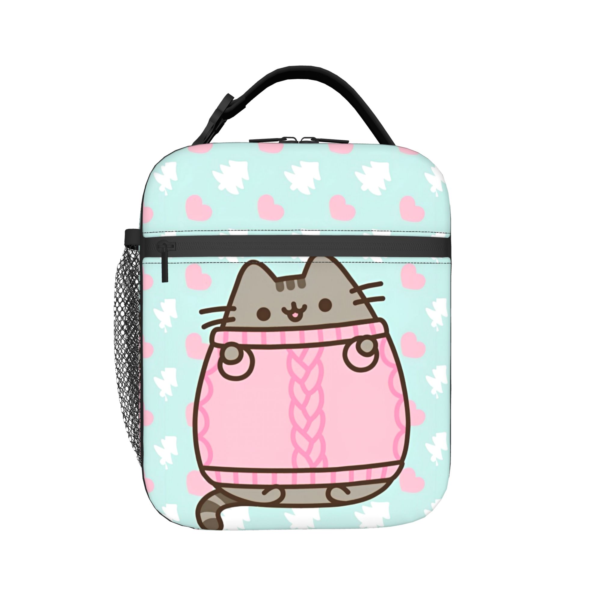 Tote Bag Sublimation - Isolierte Lunchtaschen mit niedlichen Katzenmotiven, tragbar,