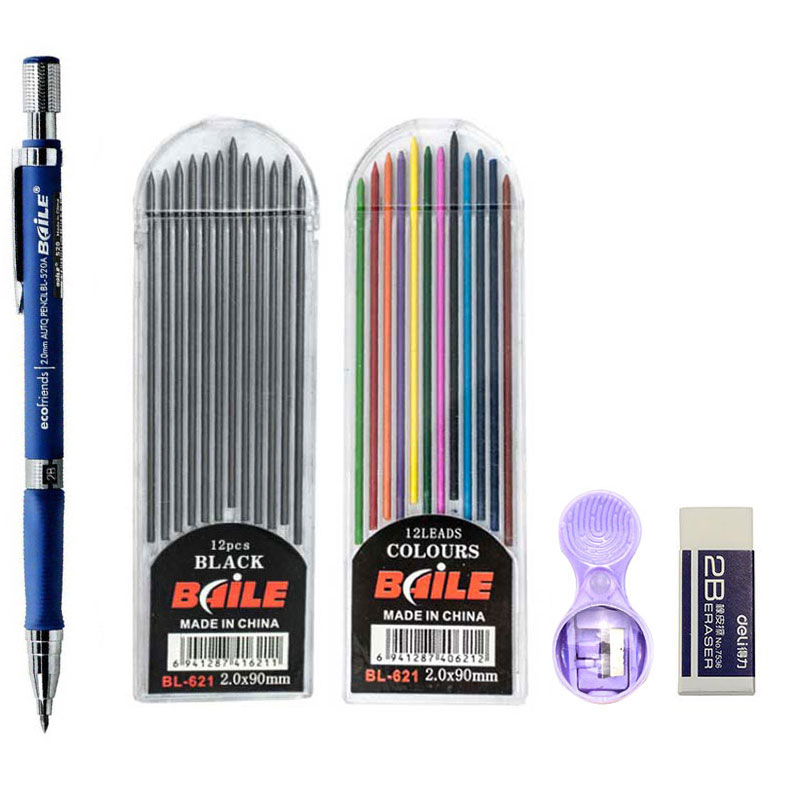 Staedtler Pencil Lumocolor - 2,0 mm Druckbleistift-Set 2B, automatische Bleistifte