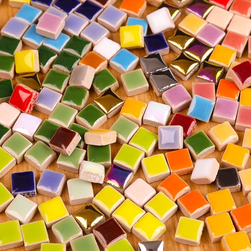 Ceramic Tile Blank - 100g DIY Keramik-Mosaik-Fliesen, Glasspiegel, handgefertigte Ornamente,